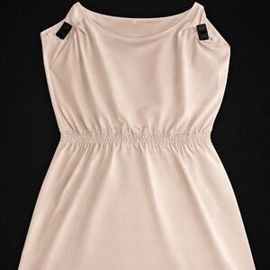 Luxury Champagne Satin Midi Dress | XL | Elegant Flowy Silky Minimalist NWOT